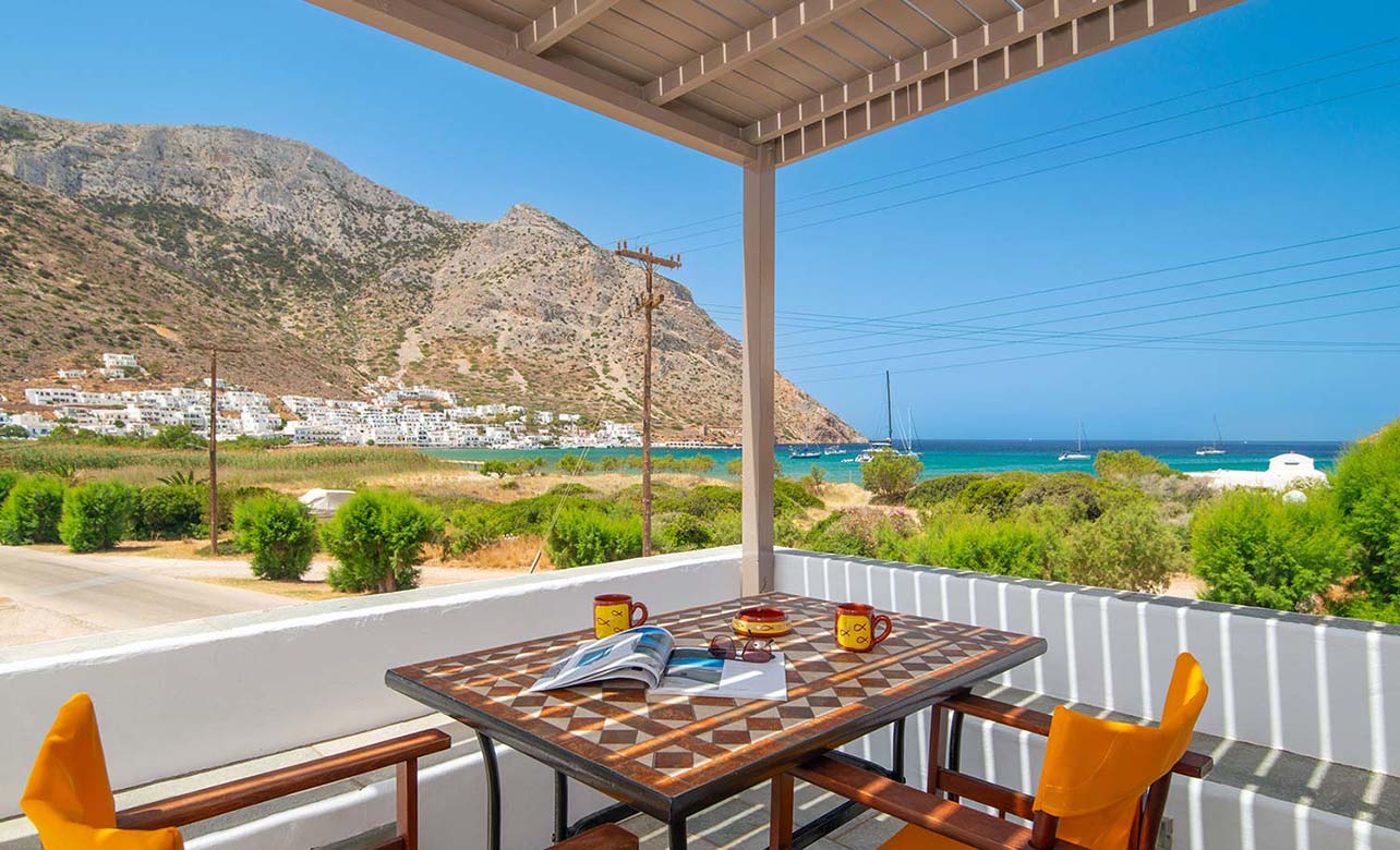 Spacious balcony with sea view